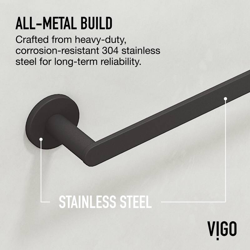 VIGO Arden 4-Piece Bathroom Hardware Accessory Set with 24 in. Towel Bar, Toilet Paper Holder, Hand Towel Holder, Hook