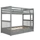 preview thumbnail 9 of 16, American Classic Traditional Style Twin-over-Twin Bunk Bed with Ladders and Two Storage Drawers