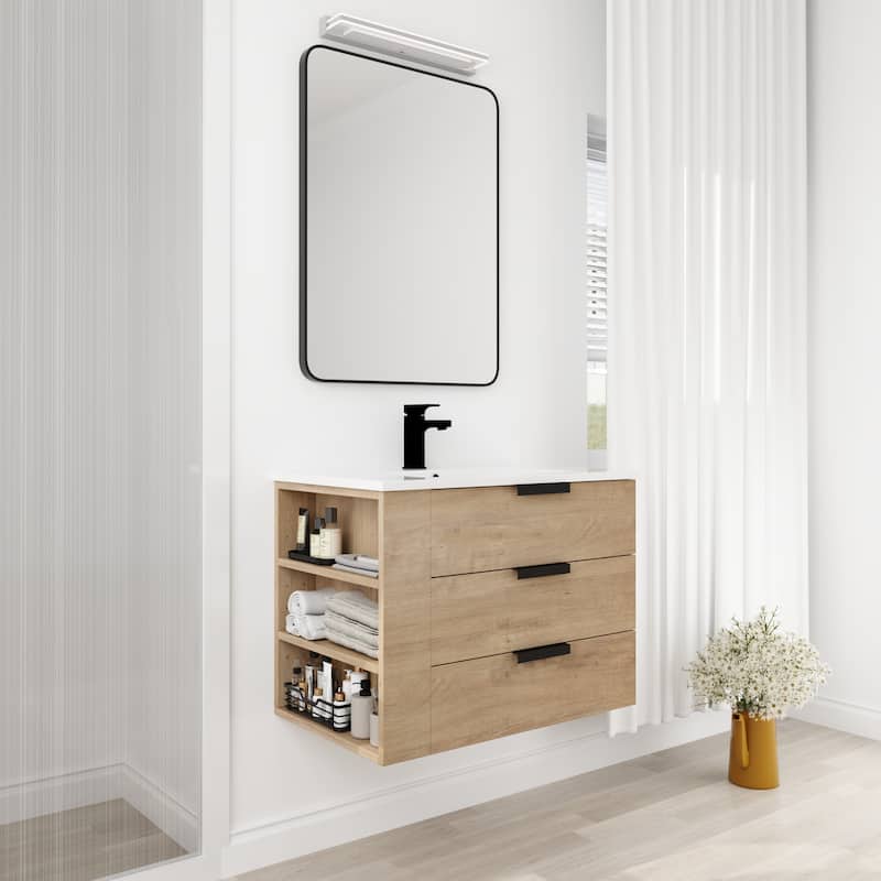 30 Inch Bathroom Vanity With Top - Imitative Oak