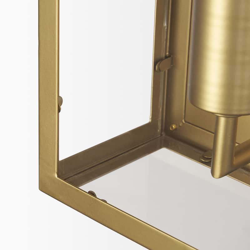 Cairn Brushed Gold Metal w/ Glass 1-Light Wall Sconce - 7.9L x 5.1W x 10.6H