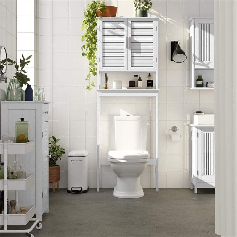 Over the Toilet Storage Cabinet - 9.1"D x 23.6"W x 68.1"H
