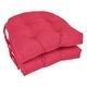preview thumbnail 38 of 59, 16-inch U-Shaped Indoor Twill Chair Cushions (Set of 2, 4, or 6) - 16" x 16" Set of 2 - Bery Berry