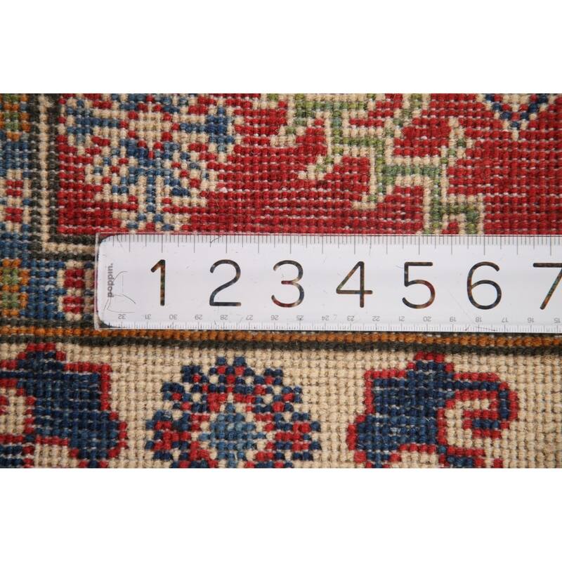 Red Traditional Kazak Accent Rug Hand-Knotted Wool Carpet - 2'9" x 4'1"