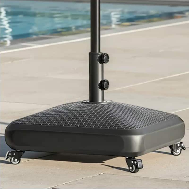 Maypex 80 lbs. HDPE Mobile Patio Umbrella Base Black