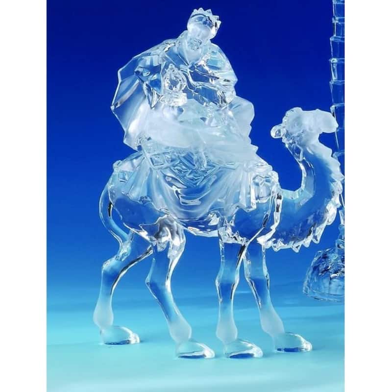 6 Icy Crystal Religious Christmas Kings on Camels Nativity Figures 12"
