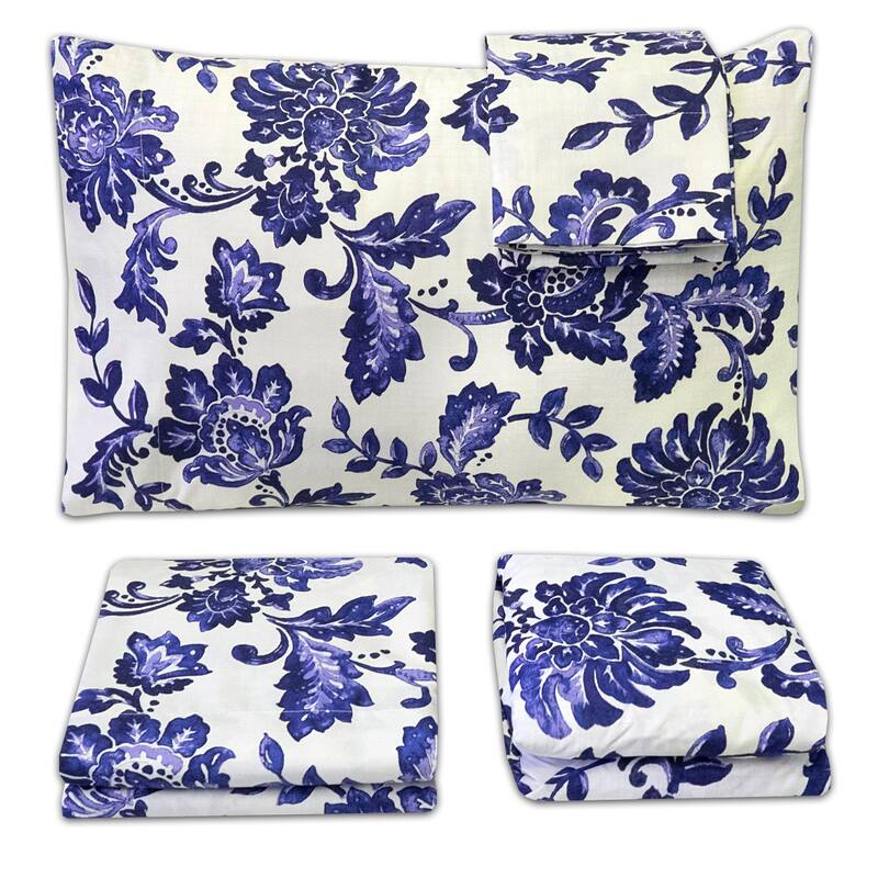 Sweet Home Collection Tuscany 4 Piece Printed Sheet Set, Double Brushed Microfiber
