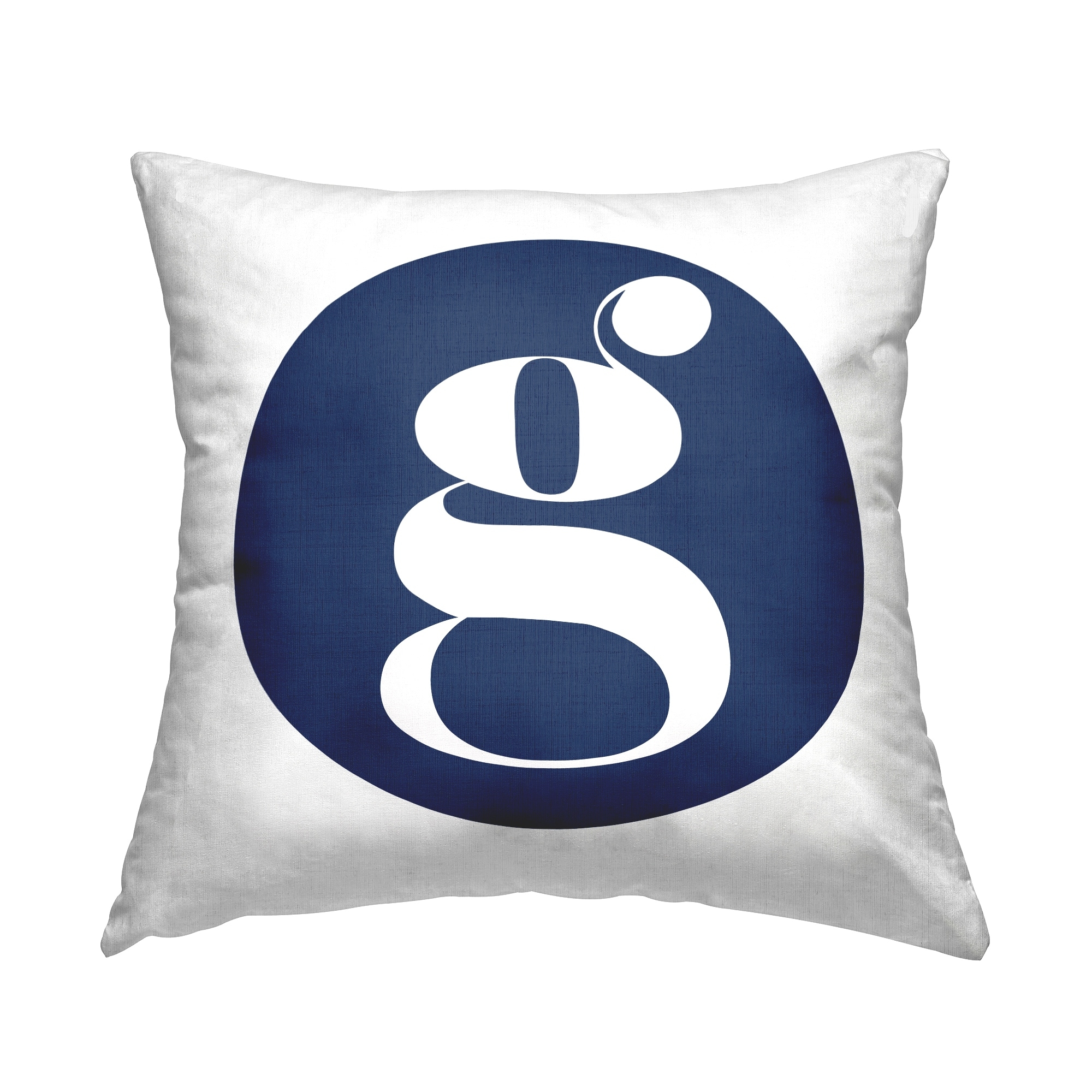 Stupell Blue Circle Letter Throw Pillow Design by Lil' Rue