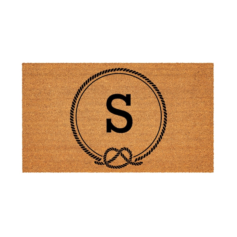 Coastal Coir Mat Nautical Monogram 28"x16" - Letter S