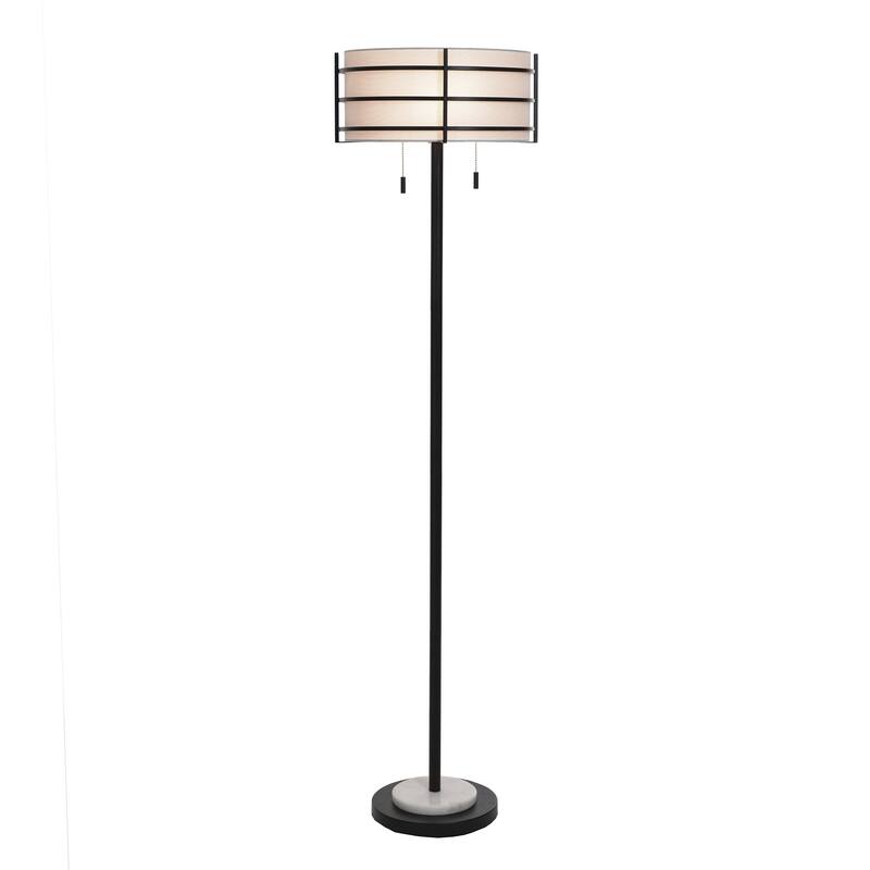 StyleCraft Royce Floor Lamp - Zammel - White Shade