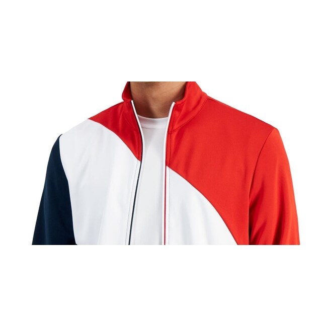 Id Ideology Men s Regular Fit Colorblocked Track Jacket Red Size M Bed Bath Beyond 40641739