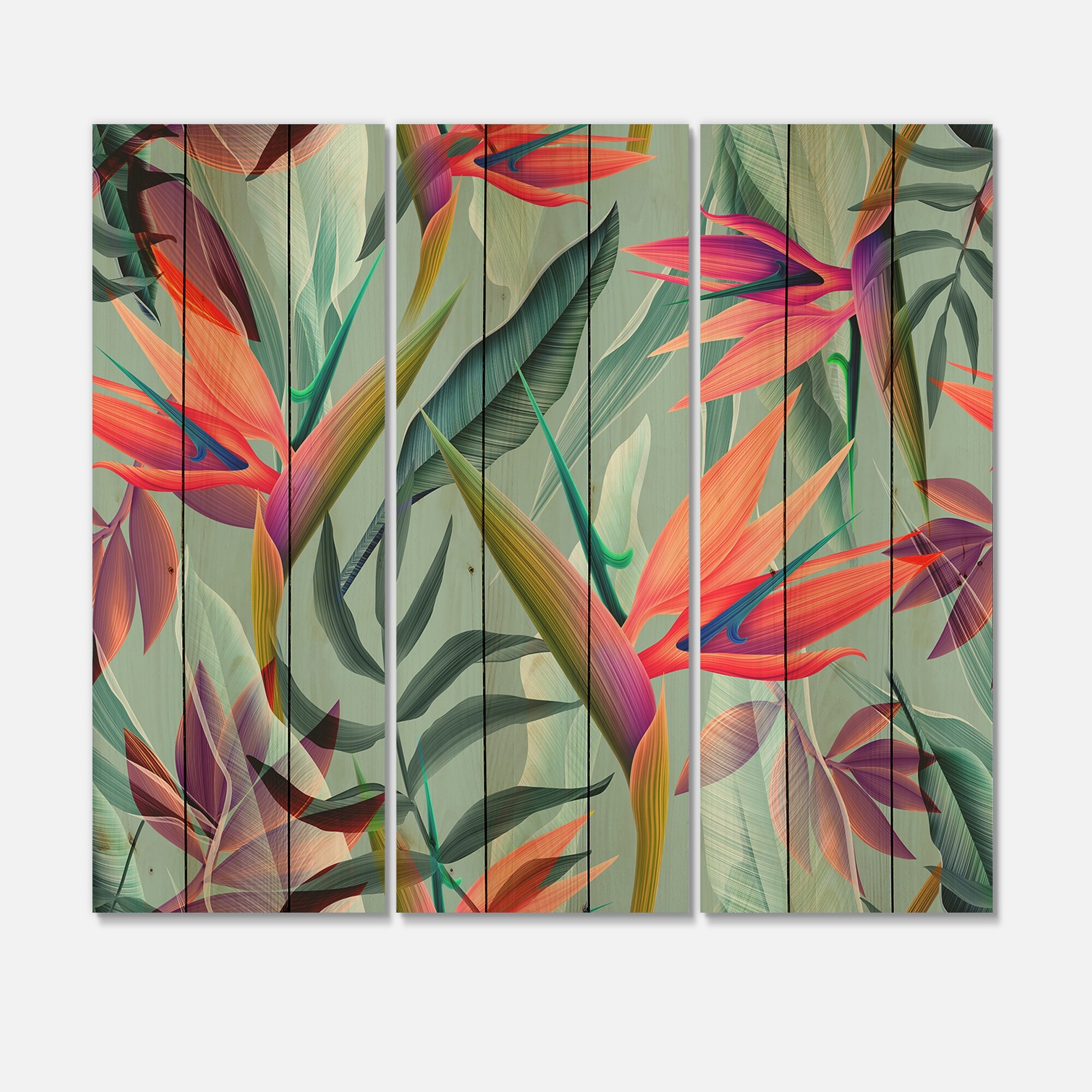 Designart 'Tropical VIntage Flowers VI' Traditional Print on-image
