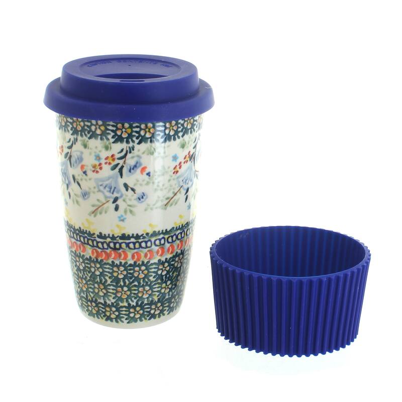 Blue Rose Polish Pottery K115 Manufaktura Travel Mug - Periwinkle