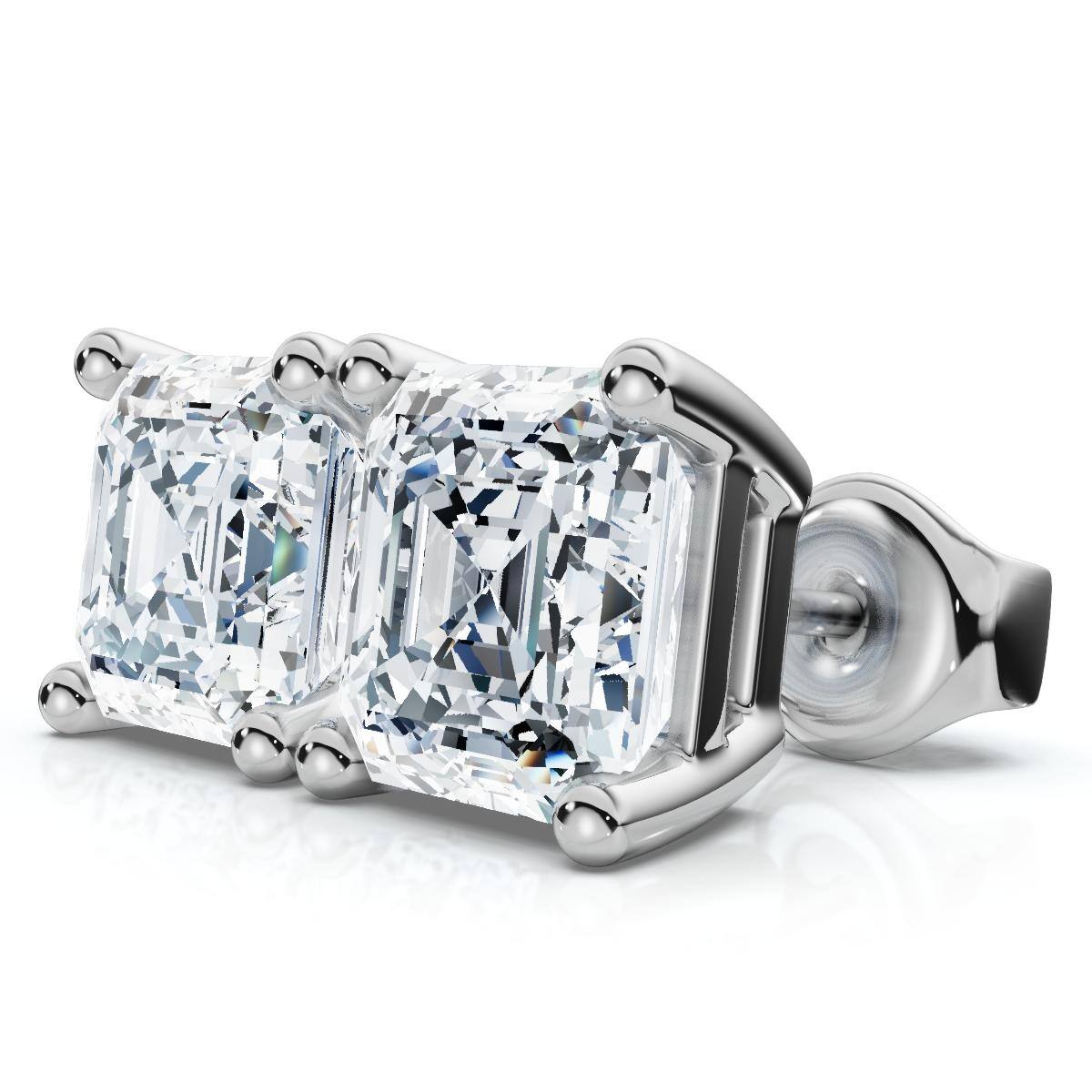 Bliss Diamond 2.04Ct Asscher Cut Diamond Studs White Gold Bliss Diamond 2.04Ct Asscher Cut Diamond Studs White Gold