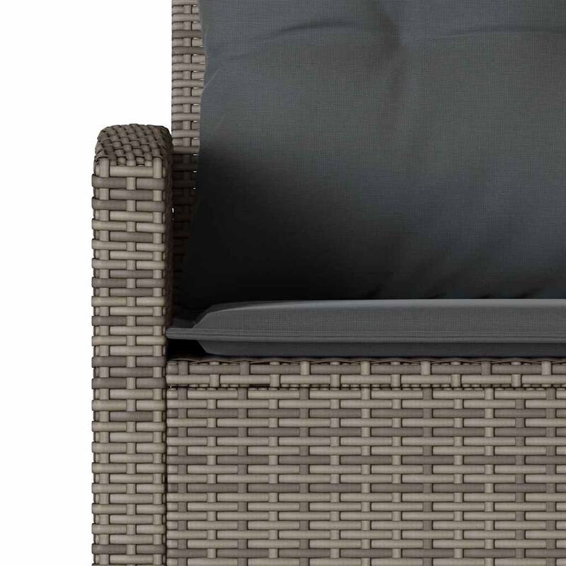 vidaXL Garden Sofa Set Grey PE rattan Large Removable Covers - 29.9 x 29.9 x 29.1