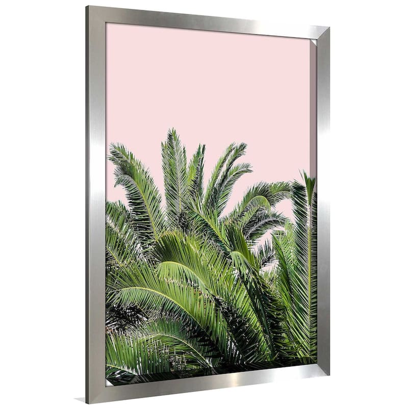 "Tropical Leaves on Blush II (Vertical)" Print on Acrylic
