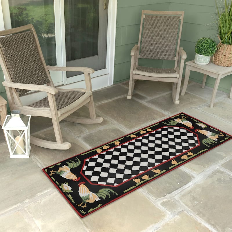 Liora Manne Frontporch Rooster Indoor/Outdoor Rug - 2' x 5'
