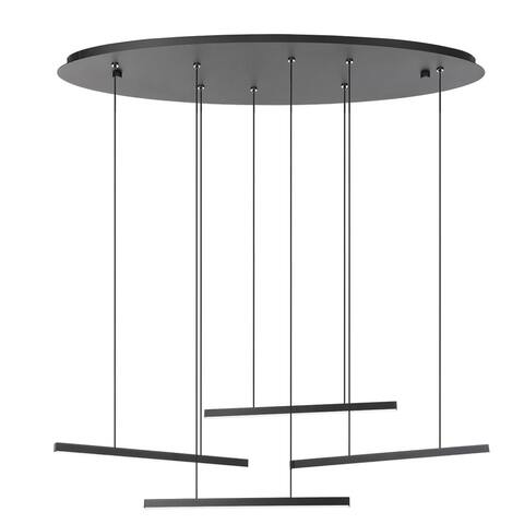 Lindoza - 4-Light Pendant - Integrated LED - Matte Black Finish