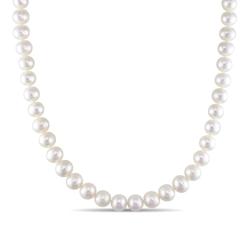 Miadora 7-7.5mm Freshwater Cultured Pearl Strand Necklace 14k Yellow Gold Clasp - 18 in