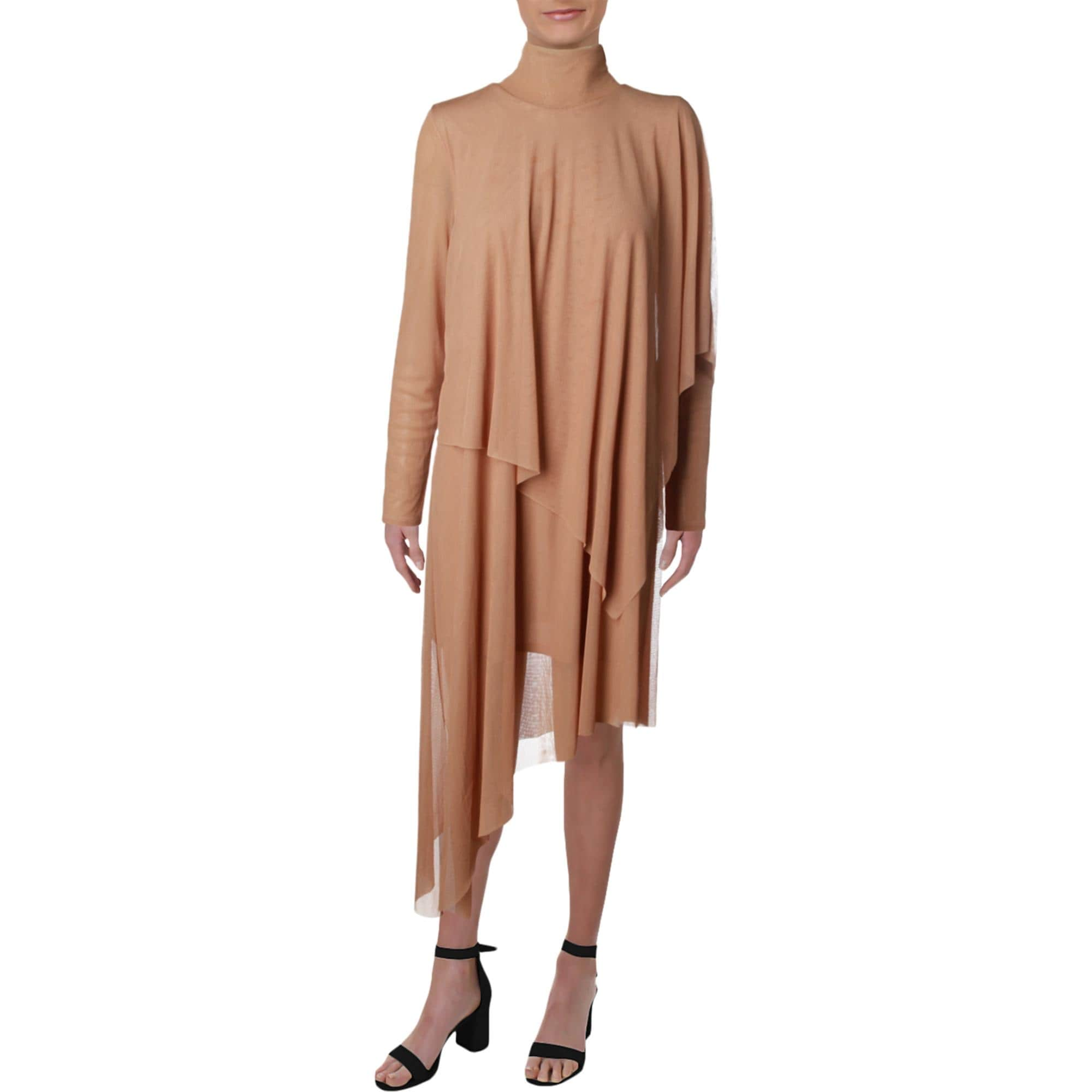 bcbg kabrina asymmetrical turtleneck dress