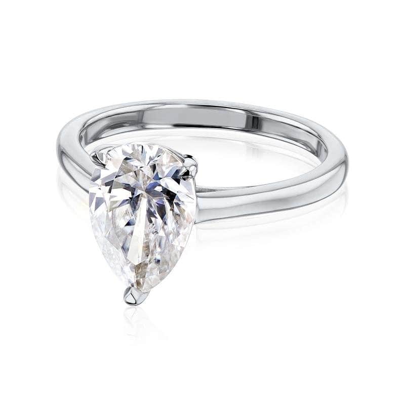 Annello by Kobelli 14k Gold Forever One Pauline Pear Solitaire Ring (DEF/VS)