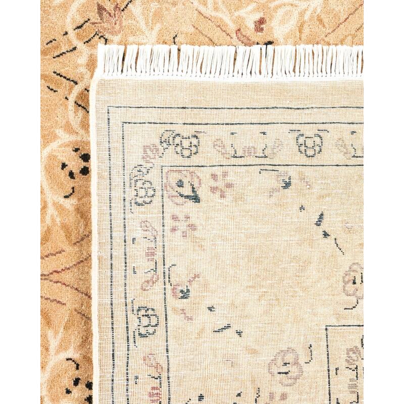 Overton Hand Knotted Wool Vintage Inspired Traditional Mogul Beige Area Rug - 6' 3" x 9' 2"