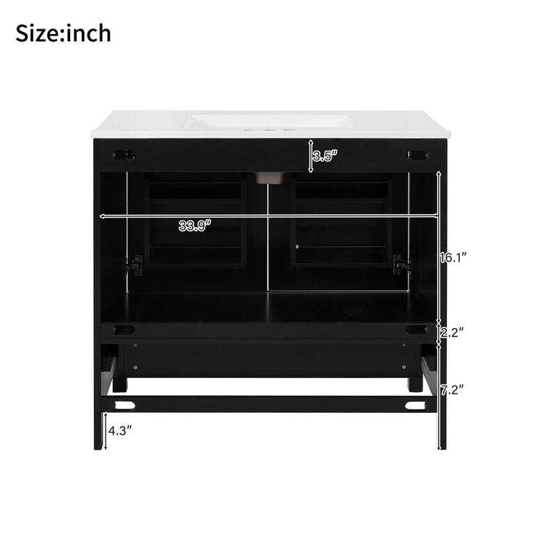 36"Freestanding Bathroom Vanity with Ceramic Sink