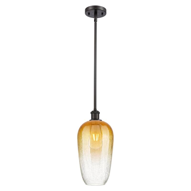 Innovations Lighting Endless Possibilities Ballston - Brookhaven Flute - 1 Light 7" Stem Hung Mini Pendant - Oil Rubbed Bronze/Amber