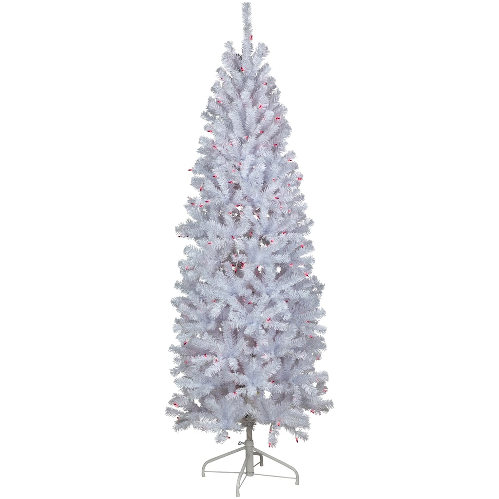 6.5' Slim Geneva White Spruce Artificial Christmas Tree Pink Lights - 6.5 Foot