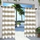 preview thumbnail 22 of 41, ATI Home Indoor/Outdoor Stripe Grommet Top Curtain Panel Pair 54X84 - taupe