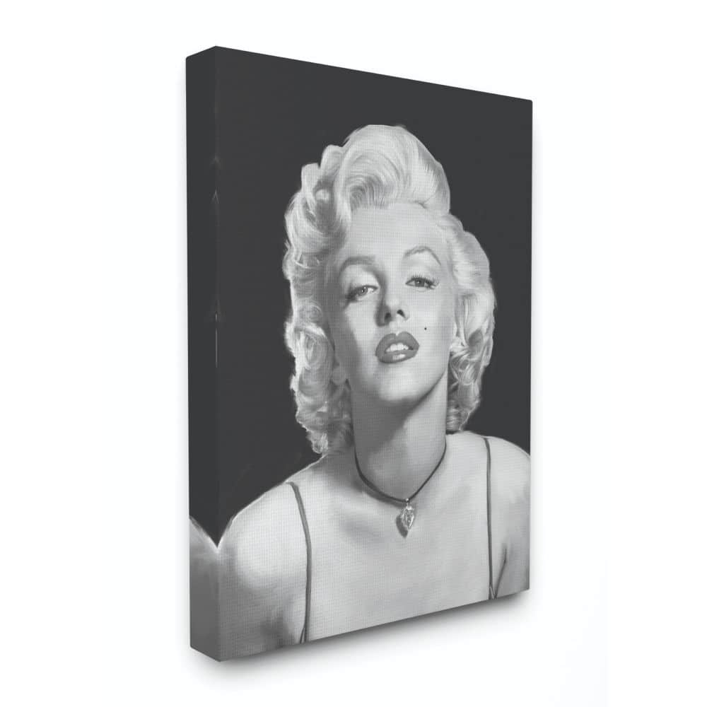 Stupell Marilyn Monroe Black and White Portrait Illustration, 16 x 20, Proudly Made in USA - Multi-Color
