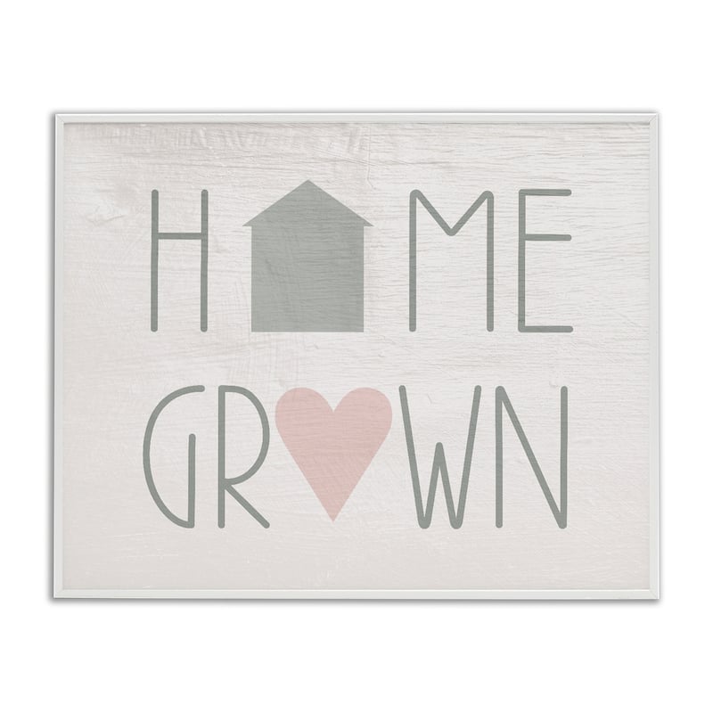 Stupell Home Grown Country Words Framed Giclee Art Design By Lil' Rue - 14 x 11 - White