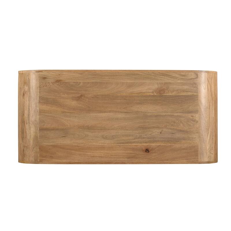 Larkora Contemporary Rectangular Wood Storage Coffee Table by Sevita - 51"L x 23"W x 18"H