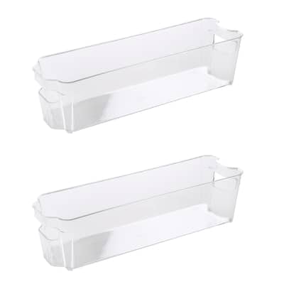 Kitchen Details 2 Pack Slim Refrigerator Shelf Organizer - 14.57" x 4.25" x 3.9"