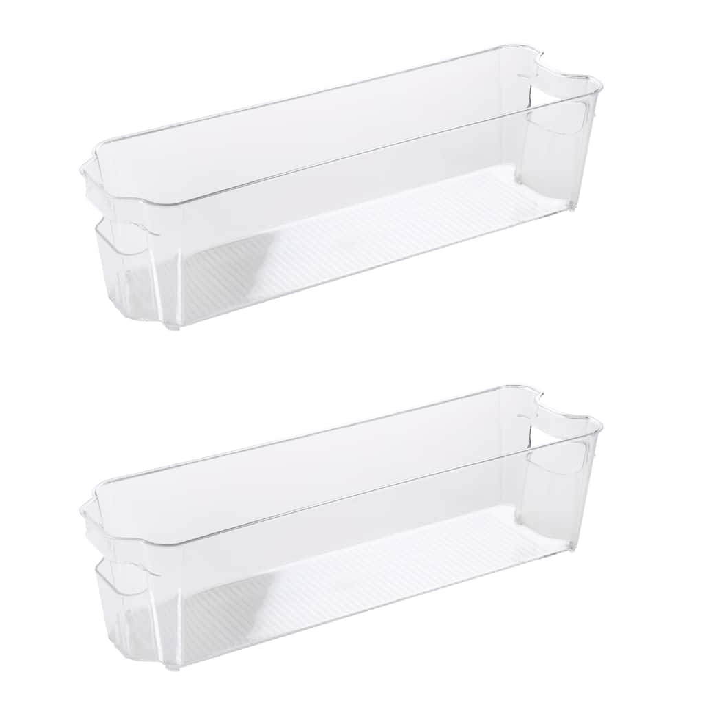 Kitchen Details 2 Pack Slim Refrigerator Shelf Organizer - 14.57" x 4.25" x 3.9"
