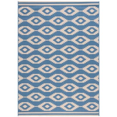 Martha Stewart Hakima Contemporary Rug - Cream/Blue - 2PC - 5'3" x 7'