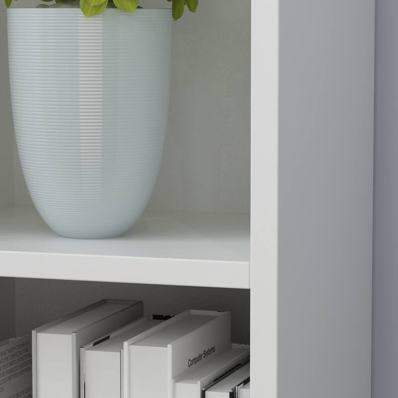 Timechee 10-Cube Modern 3-Tier Display Bookcase Organizer, White - 47.2"W x 9.4"D x 40.9"H