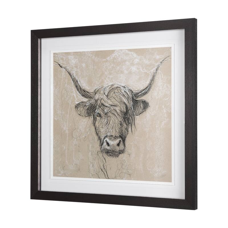 Sketch of Animal VIII (Highland Bull) Framed Art Print