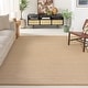 preview thumbnail 86 of 140, SAFAVIEH Natural Fiber Carmit Casual Border Sisal Rug 11' Square - Maize/Linen