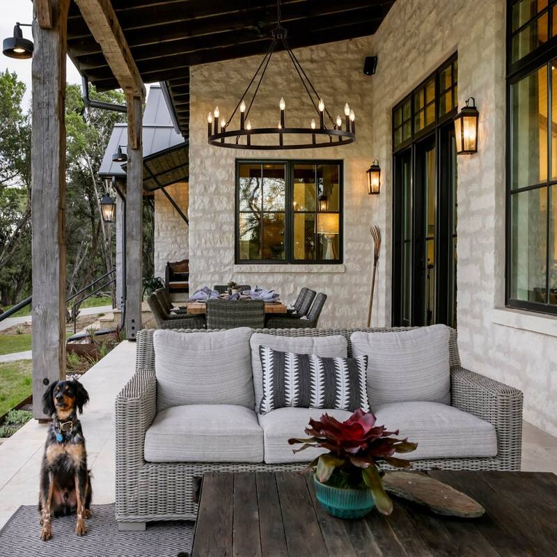 12-Light Black Wagon Wheel Chandelier, Candle Style Ceiling Light Fixtures