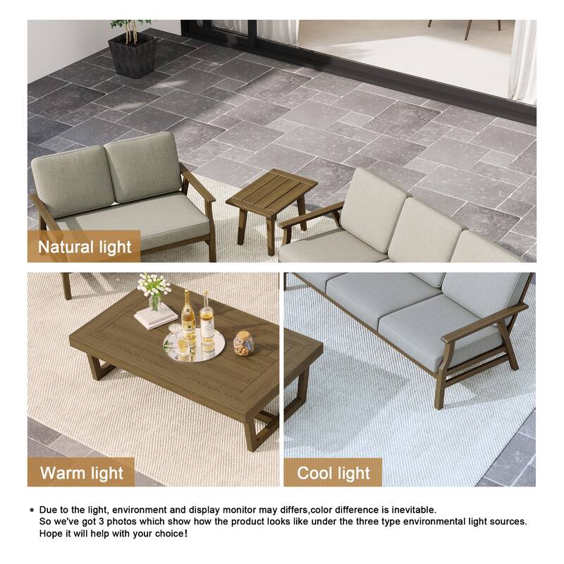 Arthur 4-Piece Teak Wood Patio Conversation Set