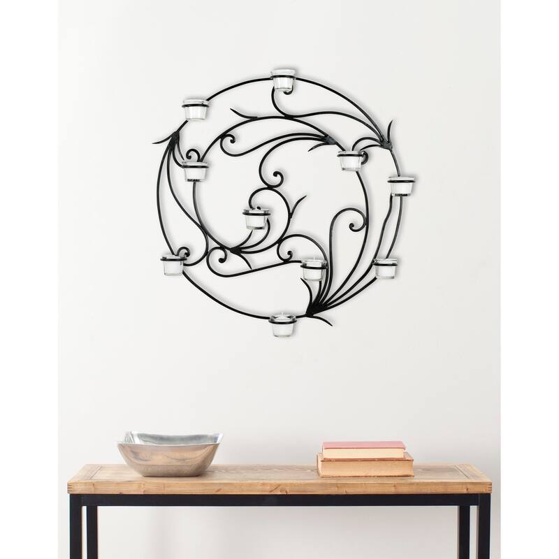 SAFAVIEH Lighting Amanda Circular Candle Holder Wall Sconce - 23.6" x 3.9" x 23.6" - 24Wx4Dx24H