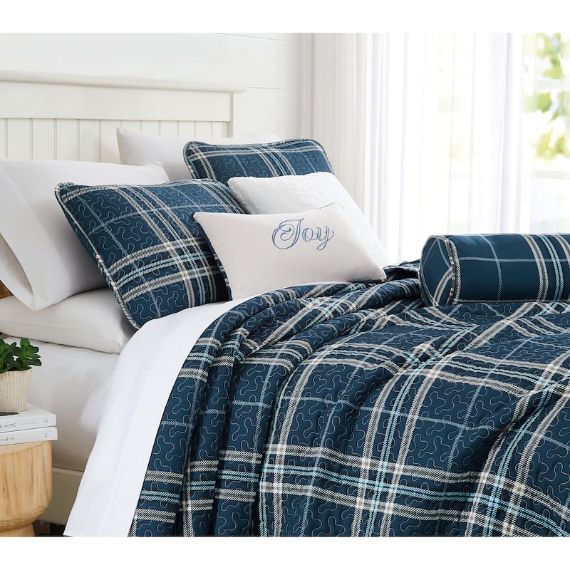 Vilano Plaid 6 piece Quilt Bedding Set