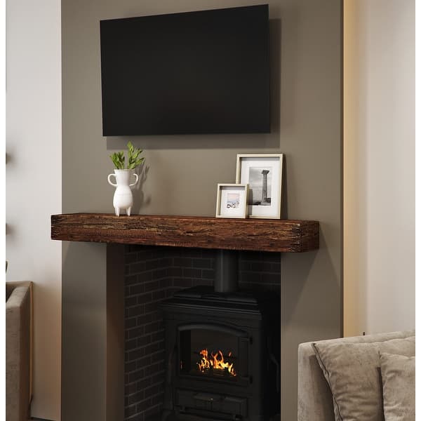 slide 3 of 3, Fireplace Mantel Wall Shelf Beam 60 Inch