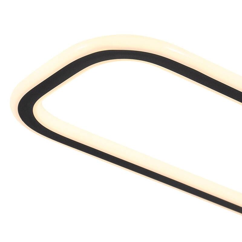 Dimmable LED Dual Oval Ring Long Semi Flush Mount Light 41in