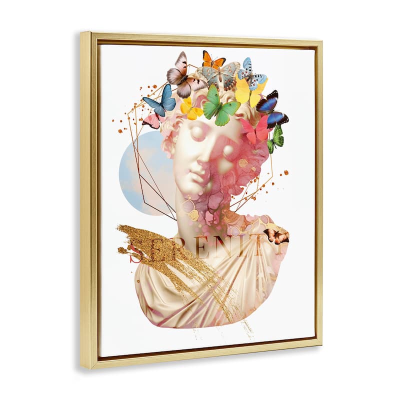 Stupell Serenity Statue Collage Framed Floater Canvas Wall Art Design By Susan Arnot