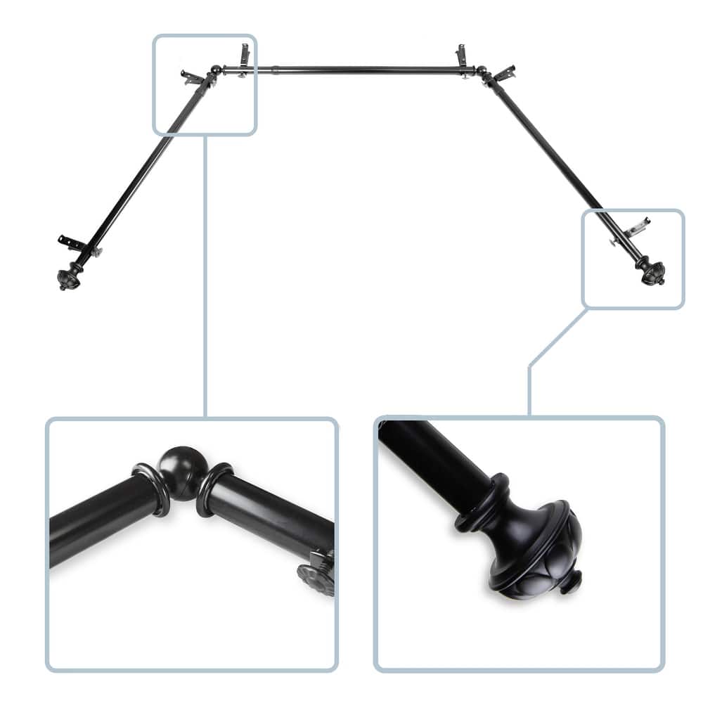 InStyleDesign Noah 13/16" Bay curtain rod 20"-36", 38"-72"