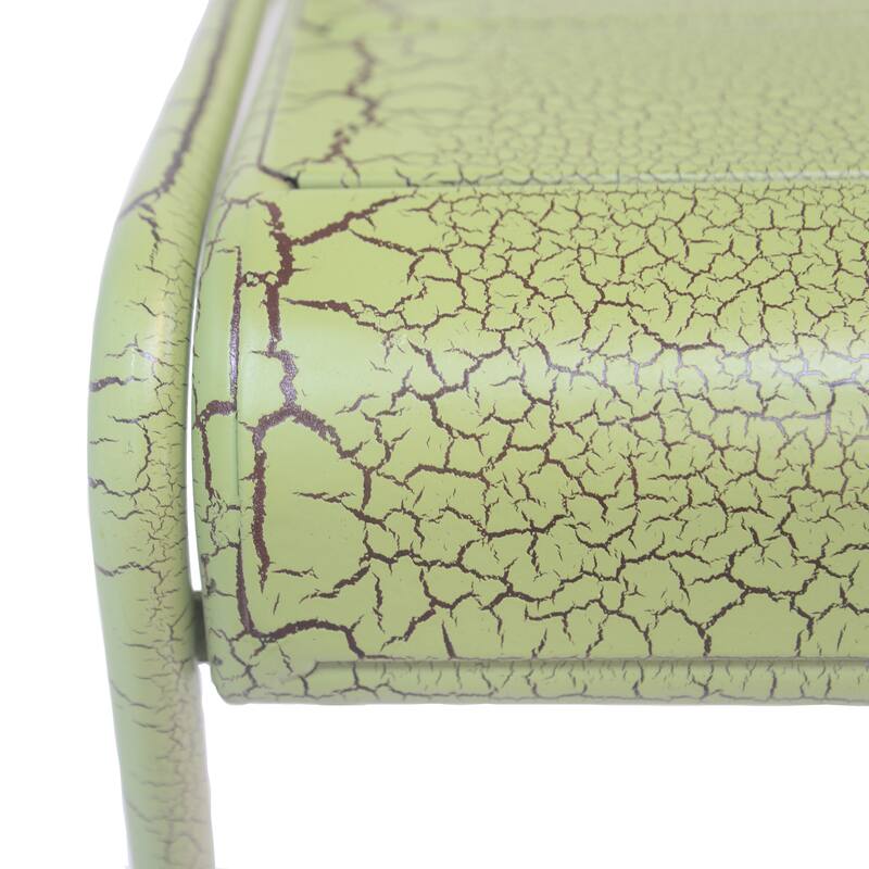 Roomfitters Carmella Outdoor Iron Slat Bar Stool with Matte Crackle Finish, Modern Patio Seating, Set of 2