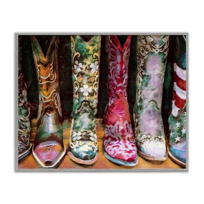 Stupell Cowboy Boots Various Bold Designs Americana Apparel Framed Wall Art, Design by Graffitee Studios - Multi