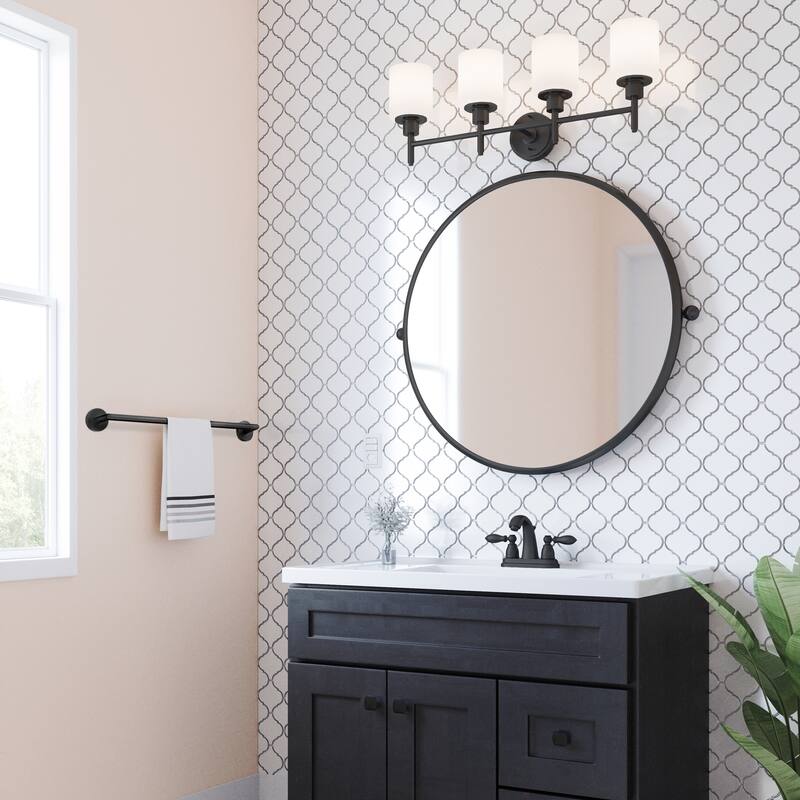 Design House Graz Park Matte Black Towel Bar for Bathroom