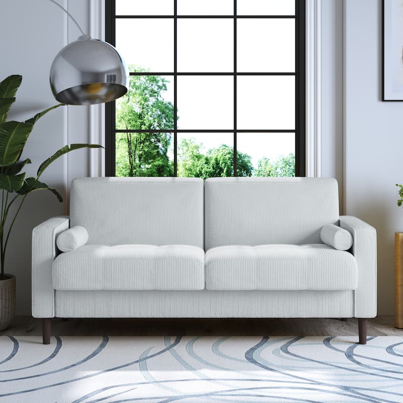 Corduroy 61.9" Loveseat Sofa Square Armrests